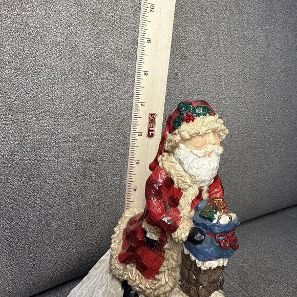 Santa on Rooftop Chimney Wind Up Musical Figure Christmas - Picture 7 of 9